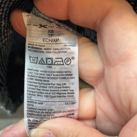 ❤️ GAP DENIM DOMAN EMBROIDERED SLEEVE TOP SIZE XS - Picture 7 of 7